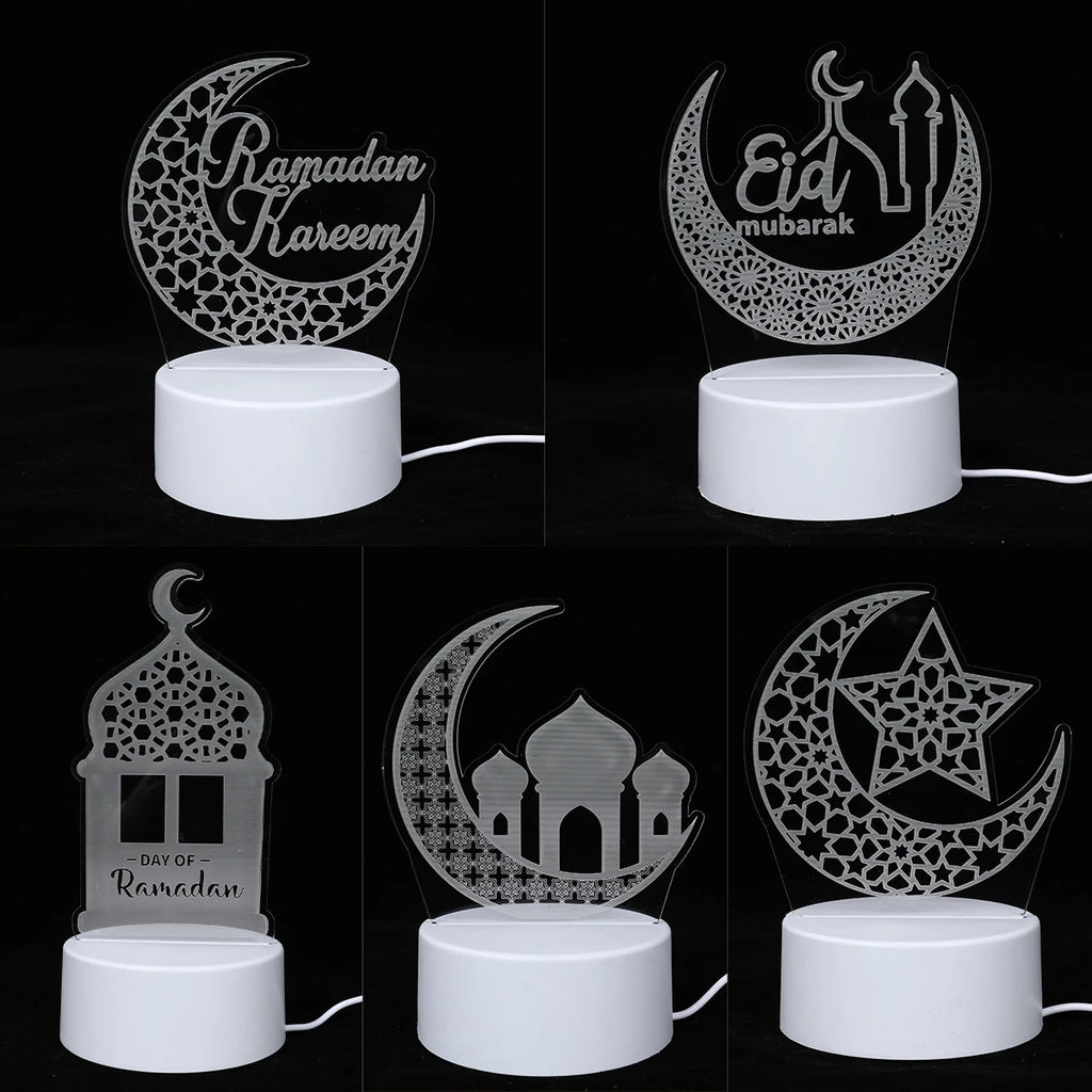Lampe LED 3D Eid Mubarak,Ramadan