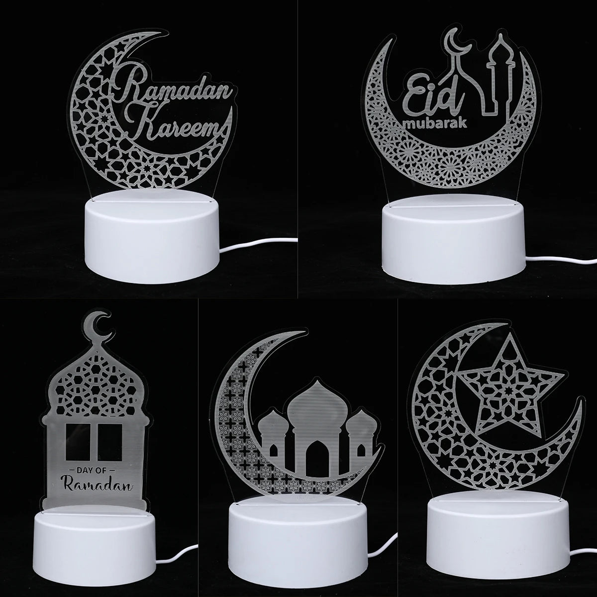 Lampe LED 3D Eid Mubarak,Ramadan