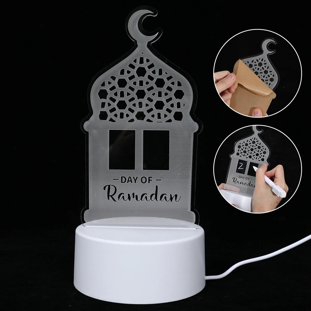 Lampe LED 3D Eid Mubarak,Ramadan