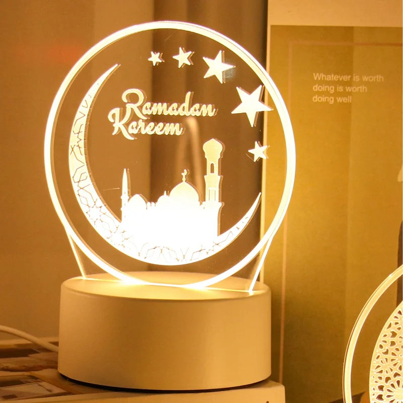 Lampe LED 3D Eid Mubarak,Ramadan