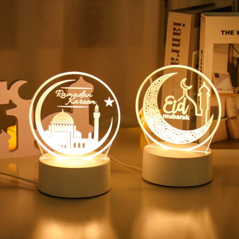 Lampe LED 3D Eid Mubarak,Ramadan